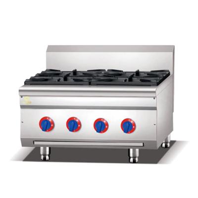 China Adjustable Temperature Gas Cooking Range Machine GL-ZH-RA-6 49.6KW/56KW for Commercial Kitchen for sale