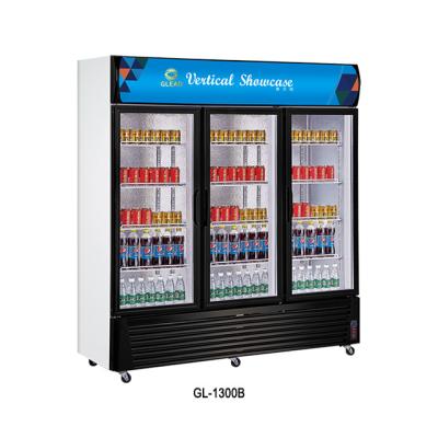 China Commercial Stainless Steel Beverage Display Cooler 1300L Volume 220-240v Voltage 0~10 Temperature for sale