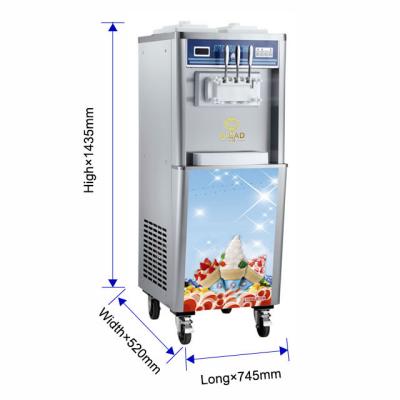 중국 Commercial Ice Cream Making Machine 2.6kW R22/R404A Refrigerants 2x1.8L2x2.1L Capacity 330-420 Cups/hr 판매용