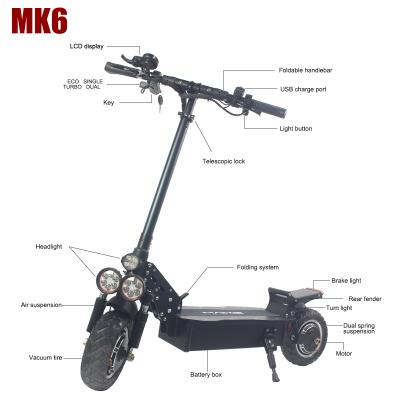 China Chinese Supplier Unisex Maike Mk 6 10 Inch 70km/h Electric Scooter 2000w Motorized Scooter for sale