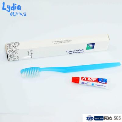 China Disposable hotel hotel toothbrush with toothpaste brand names for sale