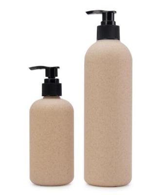 China Hot Selling 2021 Spa Home Hotel Home Hotel Wheat Straw Material Hot Selling PLA Shampoo 500ml Empty Displacement Bottle With Black Pump for sale