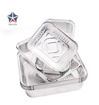 China Eco - Friendly BBQ Aluminum Foil Disposable Baking Trays , Aluminum Takeout Food Container for sale