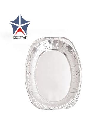 China Eco-Friendly Shallow Disposable Oval Aluminum Foil Pan For Food Packaging for sale