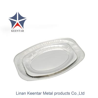 China Eco-friendly Custom Aluminum Fish Tray Aluminum Foil Oval Turkey Pan For Food Packaging for sale