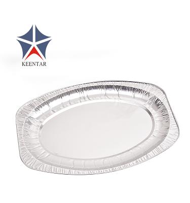 China Eco - Friendly Oval Custom Disposable Aluminum Foil Container Turkey Pan , Aluminum Fish Tray for sale