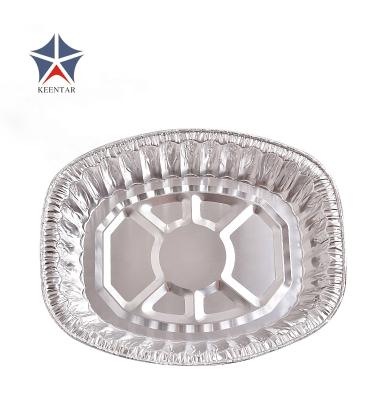 China Eco - Friendly BBQ Aluminum Foil Turkey Oval Disposable Fishing Tray , Aluminum Foil Dish for sale