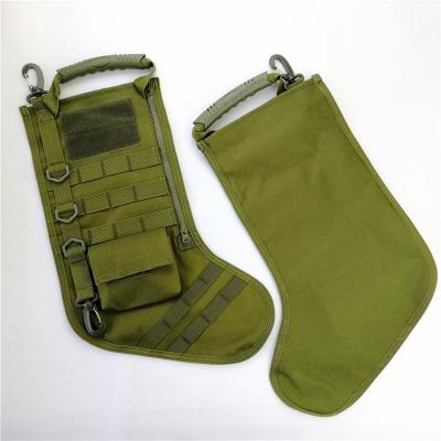 China New Green Christmas Decoration Gifts Tactical Christmas Stocking with molle gear for sale