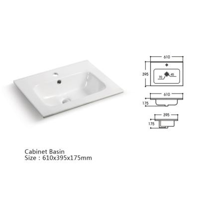 China Best Selling Modern Ceramic Wash Basin Rectangular Slim Edge Bathroom Cabinet Vanity Sink From Various Manufacturer for sale