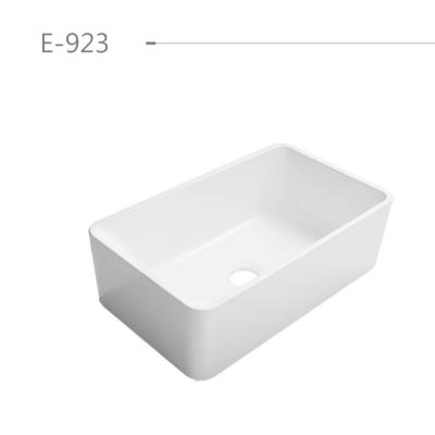 China Without Faucet White Rectangular Fireclay Porcelain Kitchen Sinks Aquacubic Farmhouse Ceramic Kitchen Sink for sale