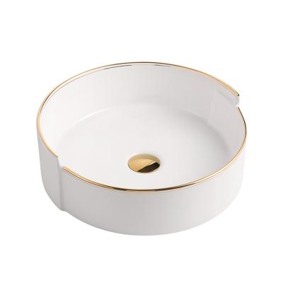 China ENTO Modern Wholesale Hotel Art Basin Countertop Available White Line Modern Color Wash Basin for sale