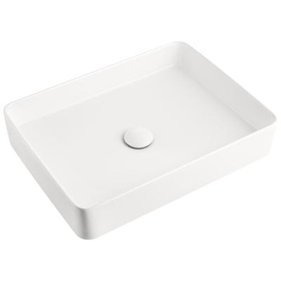 China Modern Luxury Modern Style Rectangular White Ceramic Wall Hung Bathroom Art Basin Sinks Lavatory for sale