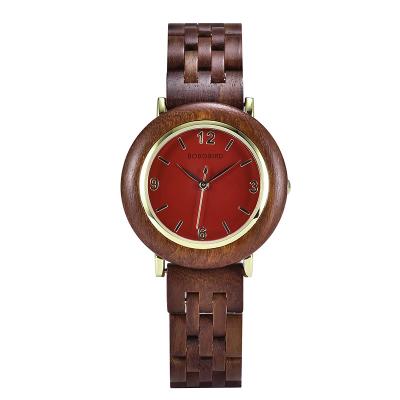 China Chronograph Brand Your Own Watches BOBO BIRD Wholesale Handcrafted Wooden Watches With Red Sandalwood As Gift for sale