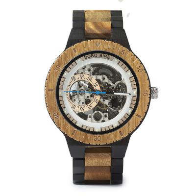 China Chronograph OEM BOBO BIRD Digital Luxury Mechanical Waterproof Luminous Wood Watch Two Tone Design With Multiple Function for sale