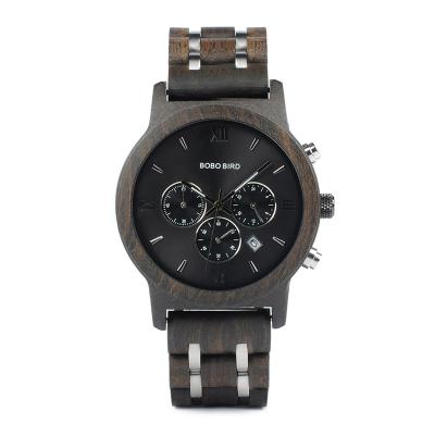 China Chronograph BOBO BIRD OEM Brand Your Own Watches Automatic Chronograph Watches For Men's Wooden Watches Box for sale