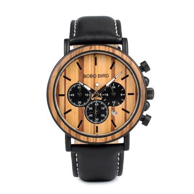 China High Quality Chronograph BOBO BIRD Bamboo Lovers Wooden Watches Brand Your Own Watches Gift For Your Husband for sale