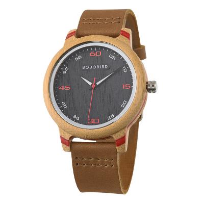 China Non-Specific BOBO BIRD Bamboo Wooden Watches For Men With Genuine Leather Strap Accept LOGO Customization for sale