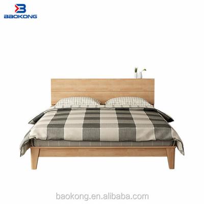 China Wholesale design hotel apartment pine wood plank pure solid wood single compact flat bed for sale