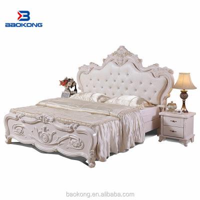 China Single Double Elegant Antique Bed Design Bedroom Wooden Carved Bed for sale