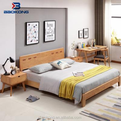 China Contemporary Solid Wood Bed Room Sets Solid Wood King Bed for sale