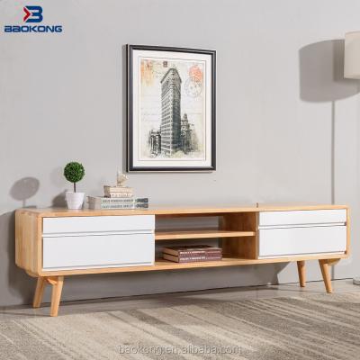 China Popular Modern White Oak Wood Four Drawers TV Storage Cabinet for sale