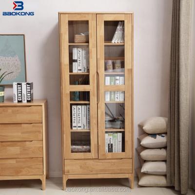 China Corner Compact Bookcase Modern Solid Wood Living Room Solid Wood Cabinet for sale