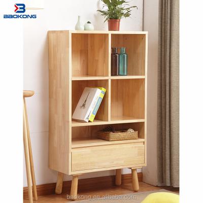 China Solid Wood Mobile Bookcase With Drawers Solid Wood Removable Corner Cabinet for sale