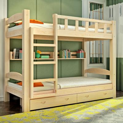 China Morden Bedroom Furniture Pine Wood Double Decker Bed For Children for sale