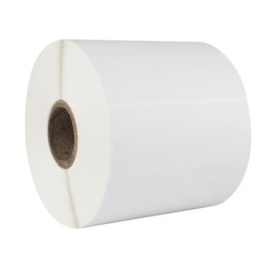 China Oil 75mm Width 30m Continuous Adhesive Label Paper Sticker Roll for sale