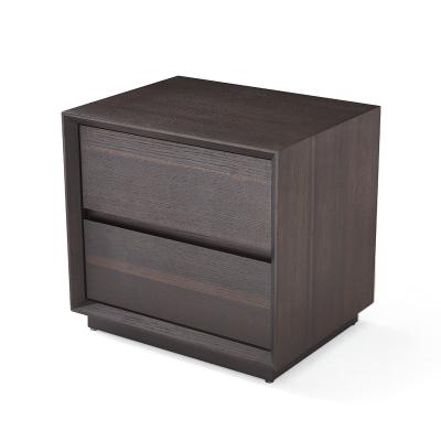 China Double Drawer Nightstand Adjustable Bedroom Furniture Wooden Nightstand (Height) for sale