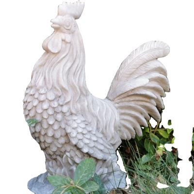 China XUBANG Outdoor Art Decor Simulation Garden Decoration Sandstone Rooster Life Size Statue for sale