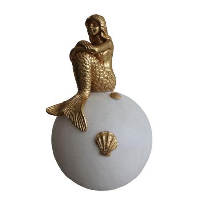 China Art Decor XUBANG Mermaid Night Light in Warm Bedroom Colors Sitting Mermaid Lamp on Ball Lamp Best Mermaid Gifts for Girl for sale