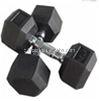 China Weight Free Weight Fitness Equipment Accessories Hex Rubber Dumbbell for sale