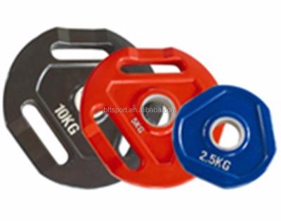 China Rubber And Iron Colored Weight Lifting Plates For Free Weight Exercise for sale