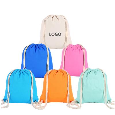 China Pouch Recyclable Promotional Customized Canvas Cotton Shoe Drawstring Bag for sale