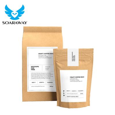 China Moisture Proof Gravure Printing Kraft Paper Coffee Corn Bag Coffee Packaging Bags 1000g With Biodegradable Valve for sale