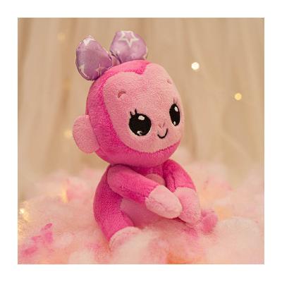 China OEM Pink Soft Plush Toy Stuffed Soft Monkey Plush Big Eyes Animal Toy for sale