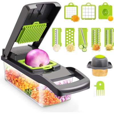 China Viable Supreme Leader 12 in 1 Manual Vegetable Mandoline Slicer Veggie Cleaver, Food Chopper Onion Cutter Vegetable Slicer for sale