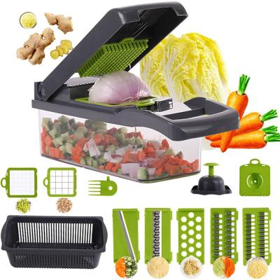 China Viable Kitchen Accessories Mandoline 12 in 1 Vegetable Food Fruit Onion Potato Peeler Slicer Vegetable Manual Cleaver for sale