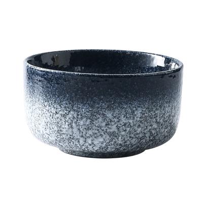 China Different Types Good Quality Viable Popular Rustic Style Round Rice Bowl Set Japanese Ramen Noggin Bowl Set for sale