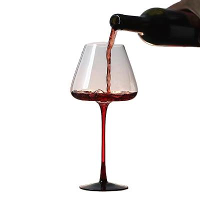 China New classic/postmodern hot glass glass wedding and party Europe seller new black link wine style red wine for sale