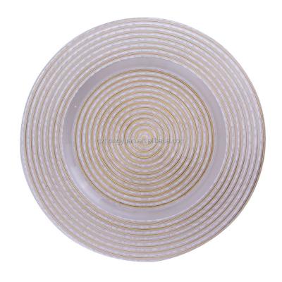 China 13 Inch Gold Sustainable Charger Plates Holiday Wedding Place Mat Decorative Elegant Fancy Charger For Dining Table for sale