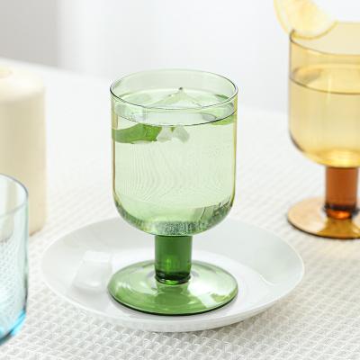 China New wholesale colorful classic/postmodern European style retro glass goblet wine glass champagne goblet for wedding and home use for sale