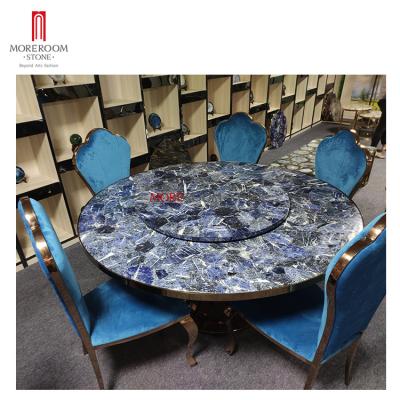 China Expandable Luxury Sodalite Blue Marble Stone Home Hotel Furniture for sale