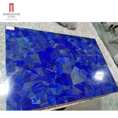 China Seamless Afghan Blue Lazulite Marble Lapis Lazuli Wall Connecting Stone Slab for sale