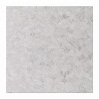 China 30x30 Shell Mosaic Fish Scale Modern Pure White Mosaic Tile for sale