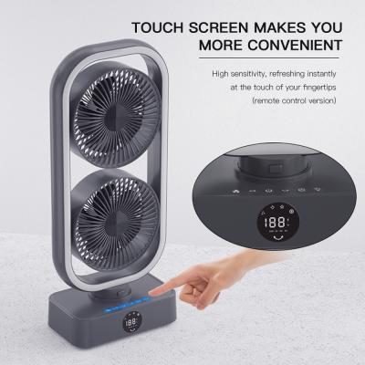 China 10000mAh Battery Large Capacity Dual Rotation USB Electric Fan Table Fans Space Desktop Personal Air Cooler ABS Rotating Home Stand for sale