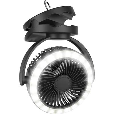 China 720 Â ° rotation through 360'; ° 10000mAh Multifunctional Timing Fit 40 Hours Strong Wind Desktop Rotating Fan Fan with 2400rpm USB Clip Outdoor Camping Fan for sale