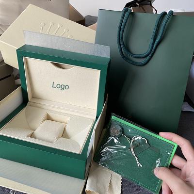 China Luxury Handmade Good Quality Wooden Stock Green Packaging Version Watch Box for sale