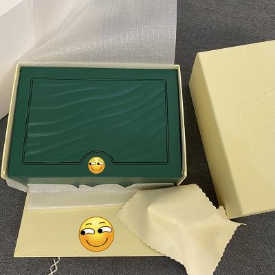 China Watch Packaging Watch Storage Display Ready To Ship World Famous Branded Luxurious Green Leather Watch Box for sale